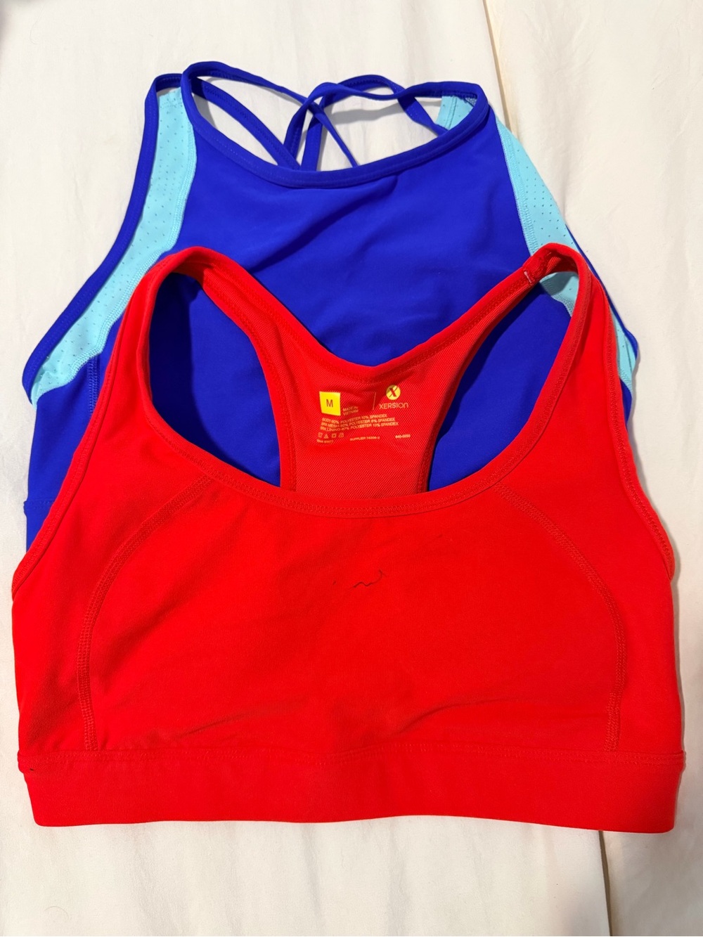 Xersion Red and Blue Racerback Sports Bras - Pack